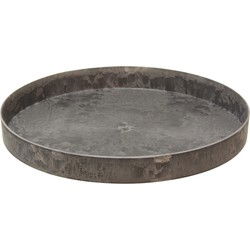 Othmar Decorations Kaarsen plateau - grijs - 27 cm - kunststof - Kaarsenplateaus