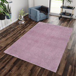 Tapijtenloods Soft Basics Wasbaar Effen Vloerkleed Paars Hoogpolig- 140x200 CM