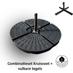 4gardenz® Combinatieset Verzwaringsset met Parasolvoet Kruis 70 KG