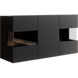 Meubella Dressoir Asilento - Mat zwart - 120 cm