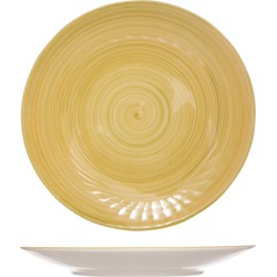 1x stuks diner bord Turbolino geel 27 cm - Ontbijtborden