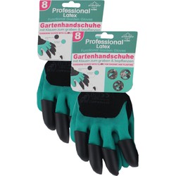 2x paar latex tuin handschoenen met graaf en beplant klauwen voor volwassenen - Werkhandschoenen