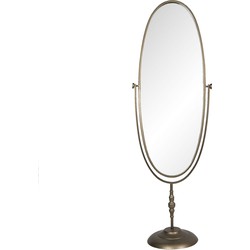 Clayre & Eef Spiegel  48x150 cm Goudkleurig Ijzer Glas Ovaal Staande spiegel