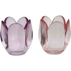 Theelichthouder glas d7,5h8,5 cm a2