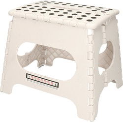 Kipit Opstapkrukje - opvouwbaar - wit - 30 x 27 cm - Huishoudkrukjes