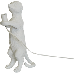 Lamp - Meerkat - Polyresin - White - 15x10x38cm