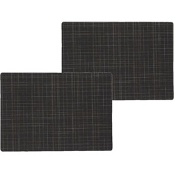 4x stuks stevige luxe Tafel placemats Liso zwart 30 x 43 cm - Placemats