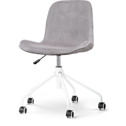 Nout-Fé bureaustoel rib warm grijs - wit onderstel