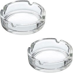 Asbak - 8x - transparant - D10 cm - glas - doorzichtige rookasbak - Asbakken