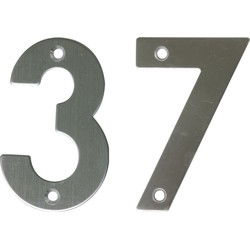 AMIG Huisnummer 37 - massief Inox RVS - 10cm - incl. bijpassende schroeven - zilver - Huisnummers