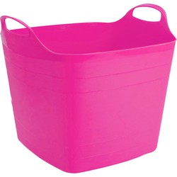 Flexibele kuip - 40L - kunststof - 42 x 42 cm - fuchsia roze - emmer - wasmand - Wasmanden