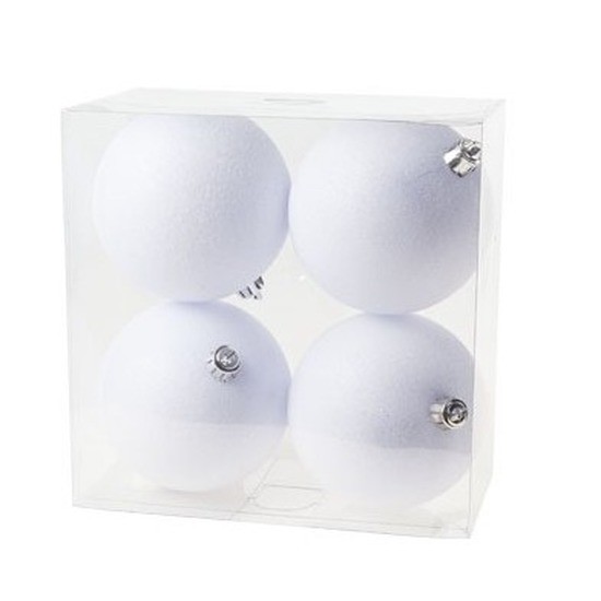 Veraangenamen Gehoorzaamheid Beide 4x Witte kerstballen 10 cm glitter kunststof/plastic kerstversiering -  Kerstbal - Cosy & Trendy - | HomeDeco.nl