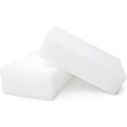 Set van 4x stuks wondersponsjes/keukensponsjes wit 10 cm van melaminehars - Sponzen