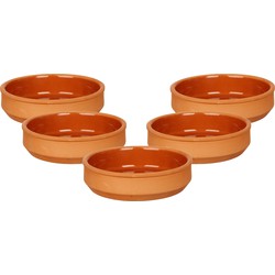 Set 12x tapas/creme brulee serveer schaaltjes terracotta/bruin 16x4 cm - Snack en tapasschalen