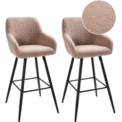 Beliani CASMALIA - Barkruk-Beige-Bouclé