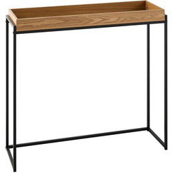 Console met opstaande rand en zwarte metalen poten - L100 cm