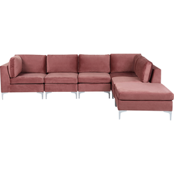 Beliani EVJA - Modulaire Sofa-Roze-Fluweel