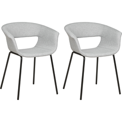 ELMA - Eetkamerstoelen set van 2 - Lichtgrijs - Polyester