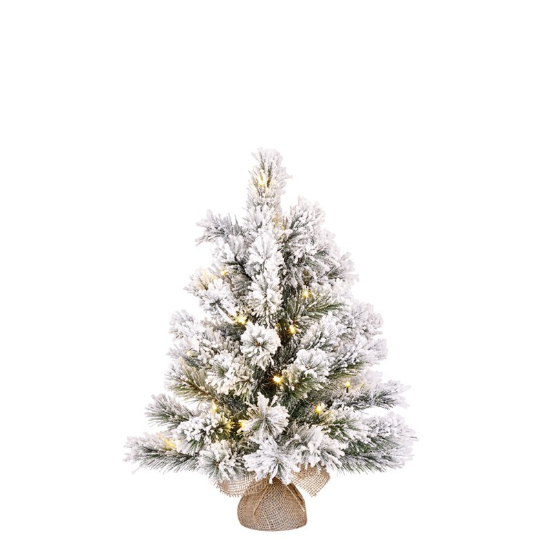 Dinsmore kerstboom jute groen frosted LED 20L h60 d50 cm - Black Box - 