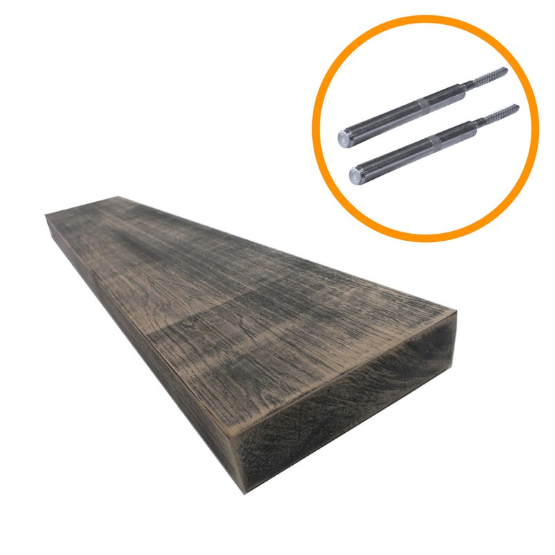Blinde plankdrager - Metaal - Set - Eiken - Wagondeel Look - 100x18x4.2cm - 