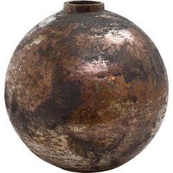 PTMD Archer Ronde Vaas - H20 x Ø20 cm - Glas - Koper