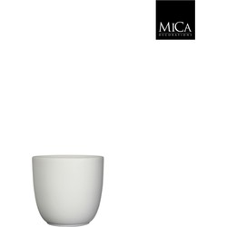 Tusca Topf rund weiß matt h13xd13,5 cm - Mica Decorations