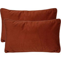 Atmosphera Bank/sierkussens huiskamer Sophia - 2x - 30 x 50 cm - Terracotta - polyester - met rits - Sierkussens