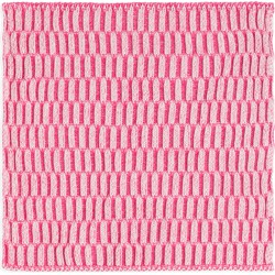 Knit Factory Vaatdoek Block - Ecru/Fuchsia - 27x27 cm