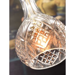 Hanglamp glas Brussels transparant/goud, druppel