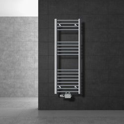 Badkamer radiator middenaansluiting 400x1200 mm chroom recht met universele aansluitset LuxeBath