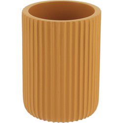 Tendance Tandenborstelbeker 101 - mosterdgeel - ribbel - PS - 7x9,5 cm - Tandenborstelhouders