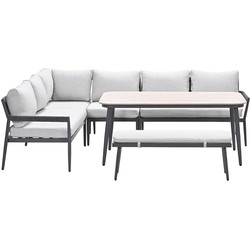 Garden Impressions Tineo lounge dining set 6-delig - donker grijs