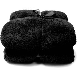 Plaid teddy l200b150cm zwart - Unique Living