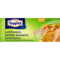 Toppits Lunchzakjes Hersluitbaar 1L 50 Stuks
