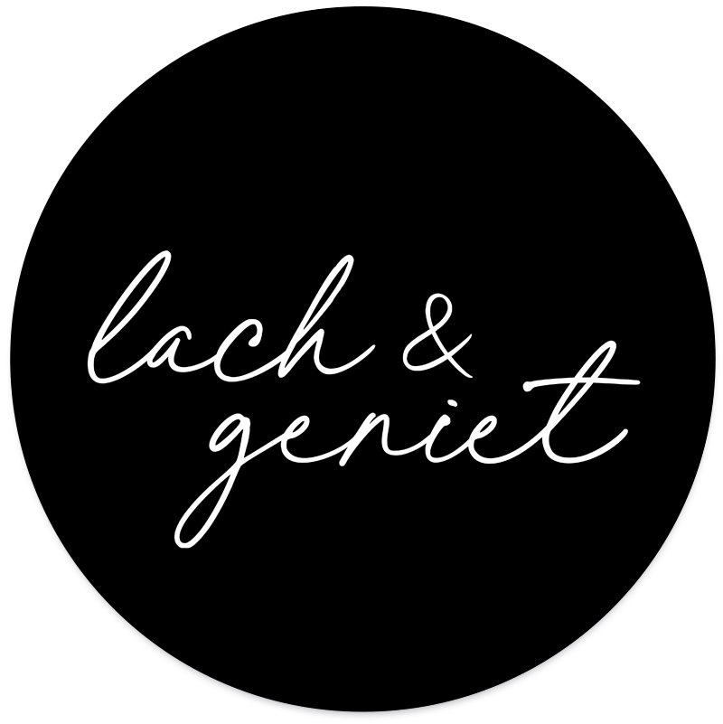 Label2X Muurcirkel lach & geniet zwart Ø 100 cm / Forex - Ø 100 cm - 