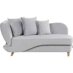 Beliani MERI - Chaise longue-Grijs-Fluweel