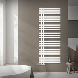 Badkamer radiator middenaansluiting 600x1600 mm wit met muuraansluitset LuxeBath