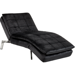 LOIRET - Chaise longue - Zwart - Fluweel