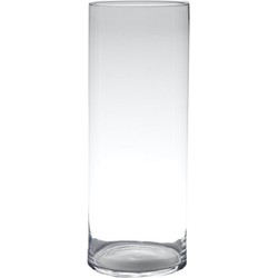 Transparante home-basics cylinder vorm vaas/vazen van glas 60 x 19 cm - Vazen