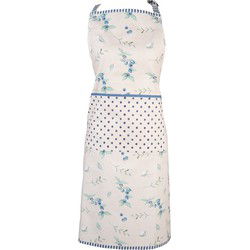 Clayre & Eef Keukenschort Beige Blauw Katoen Bos Dieren Herfst