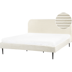 Beliani FLAYAT - Tweepersoonsbed-Wit-Corduroy