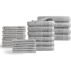 Handdoeken 22 delig set - Supreme - OEKO-TEX Made in Green - 600 g/m2 zacht katoen - room lichtgrijs
