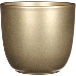 Mica Decorations Bloempot - goud - glanzend - keramiek - 14 x 14 cm - Plantenpotten