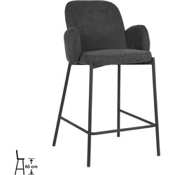 D-MAXX Barkruk Jari - Antraciet - Weave - Zithoogte 65