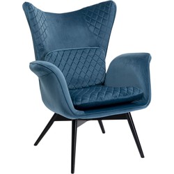 Kare Fauteuil Tudor Velvet Petrol