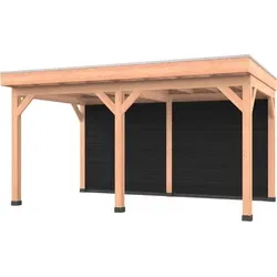 Douglas overkapping 500 x 300, met zwarte achterwand, Westwood Comfort Green
