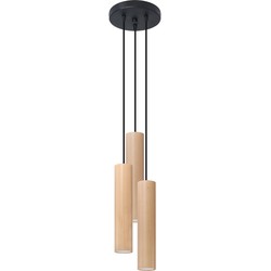 Hanglamp scandinavisch lino natuurlijk hout