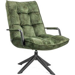 Relaxfauteuil - Draaifauteuil met Armleuning - Draaistoel - Fauteuil - Groen - 70 x 80 x 100 cm