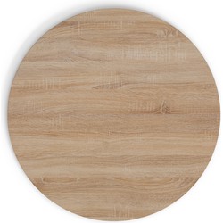 Kave Home - Tiaret rond tafelblad in melamine met walnoot afwerking, Ø 70 cm