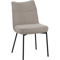 LABEL51 Eetkamerstoel Lennon - Naturel - Boucle - Black Frame